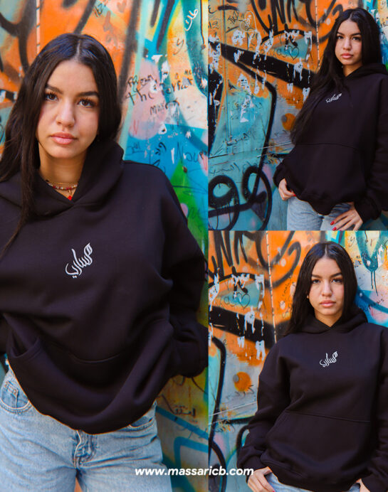 Massari ABSTRACT Dark oversized hoodies