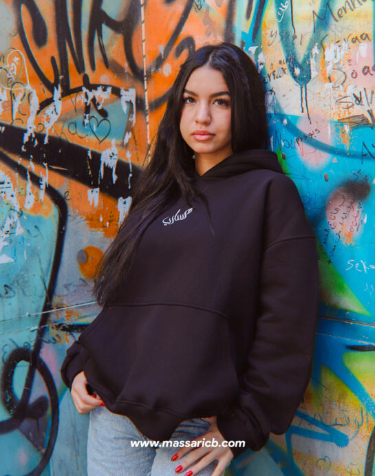 Massari ABSTRACT Dark oversized hoodies