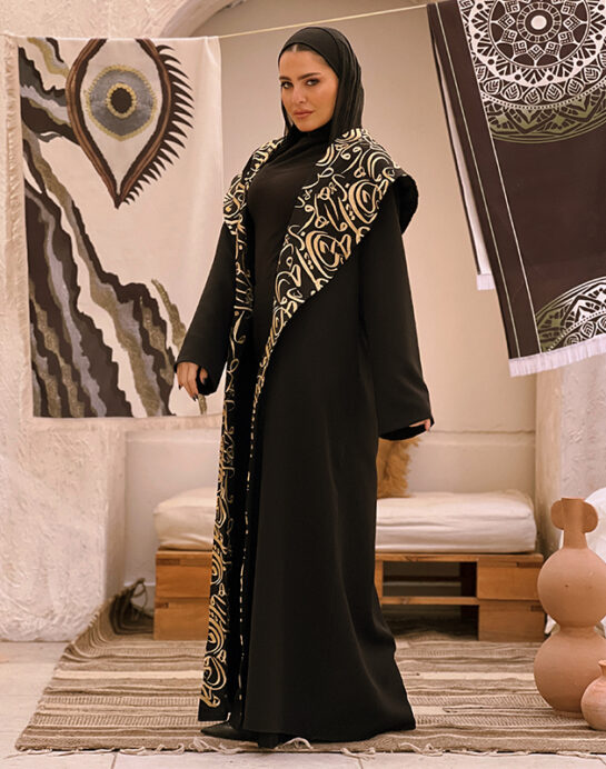 Massari Embroidery Calligraphy Kaftan