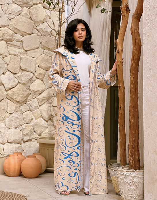 3ariqa calligraphy print Kaftan