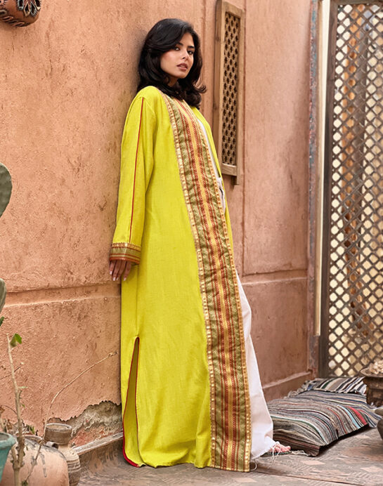 3ariqa green neon Kaftan