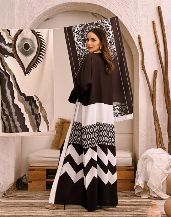 3ariqa "Black and white" Kaftan