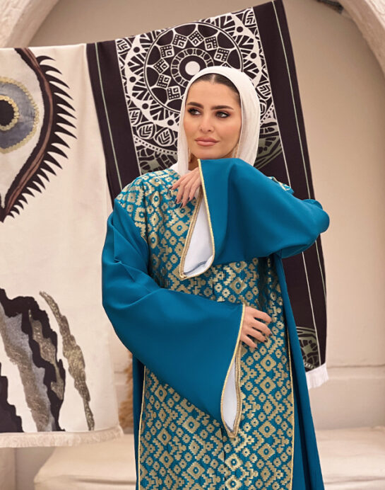 Massari Turquoise x Gold Kaftan 