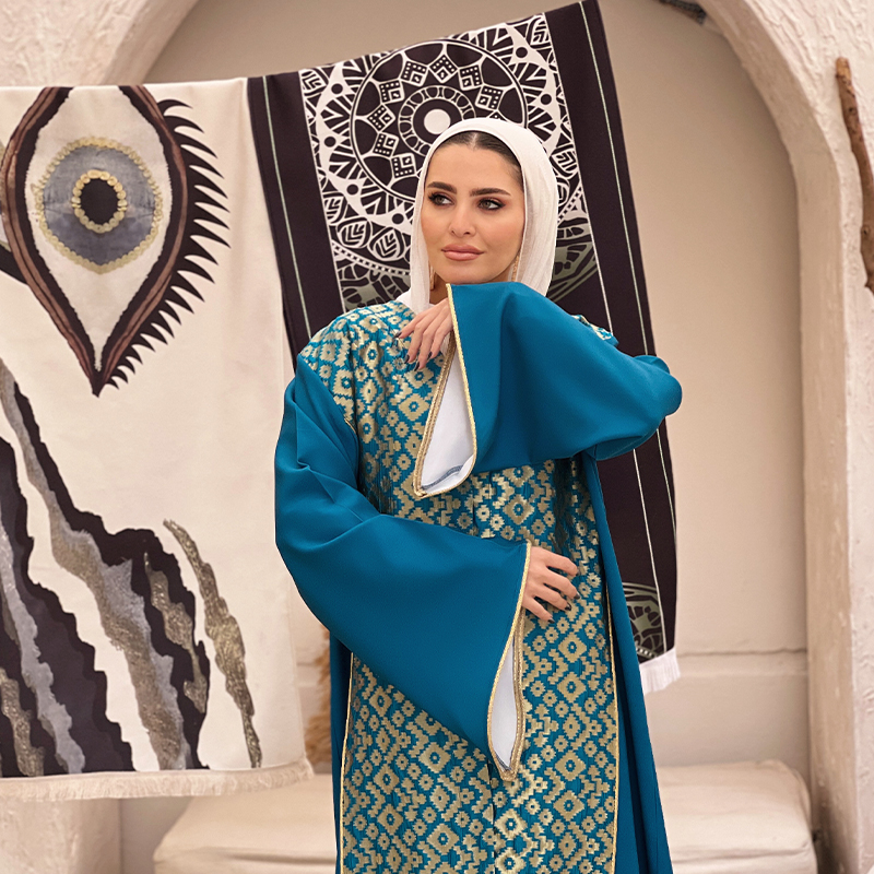 Massari Turquoise x Gold Kaftan 