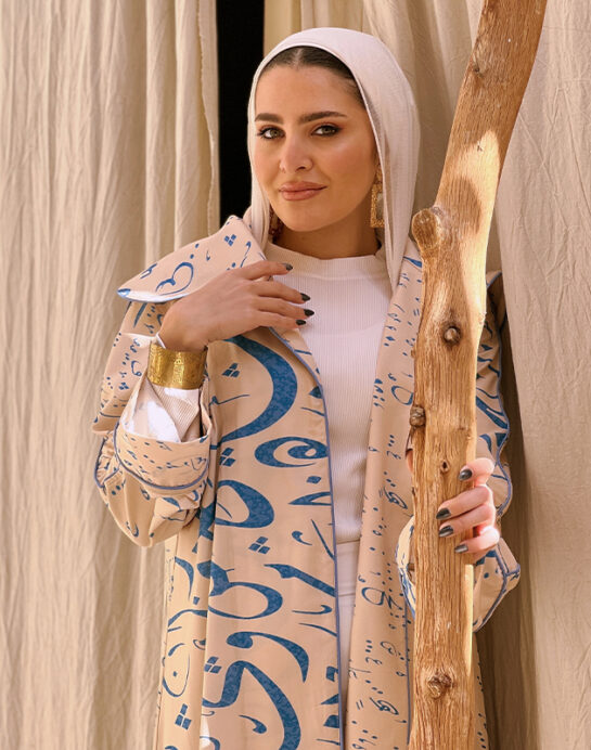 3ariqa calligraphy print Kaftan