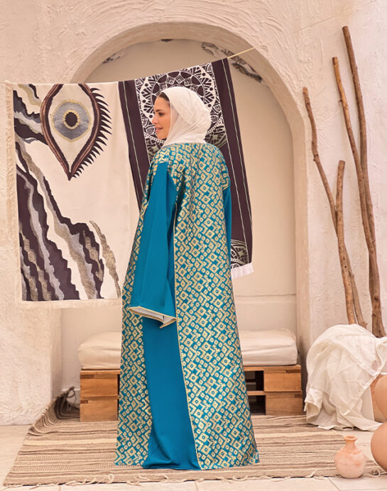 Massari Turquoise x Gold Kaftan 