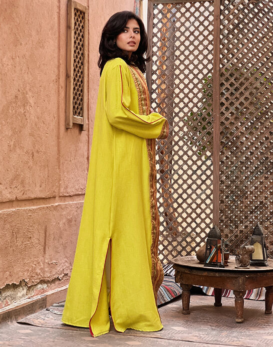 3ariqa green neon Kaftan