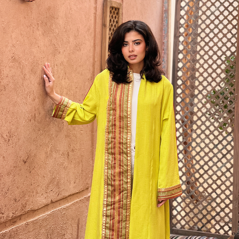 3ariqa green neon Kaftan