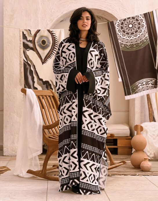 3ariqa "Black and white pattern" Kaftan