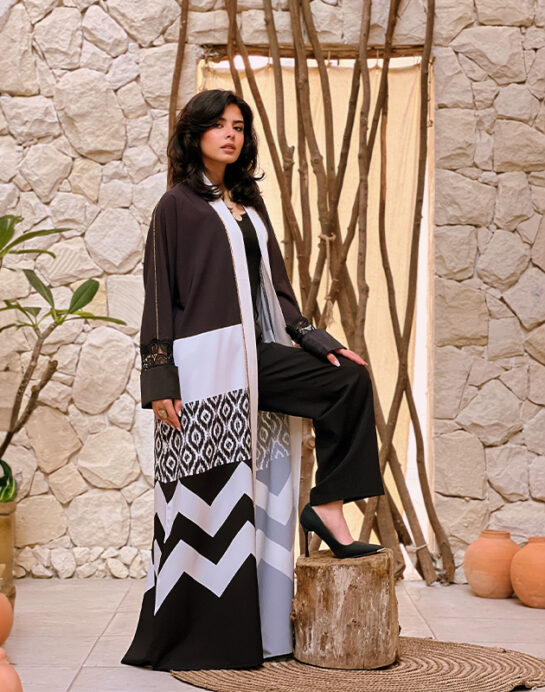 3ariqa "Black and white" Kaftan