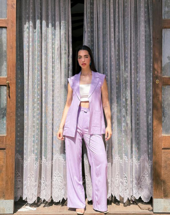 Lilac purple linen set