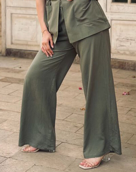 Olive green linen pants - Image 2