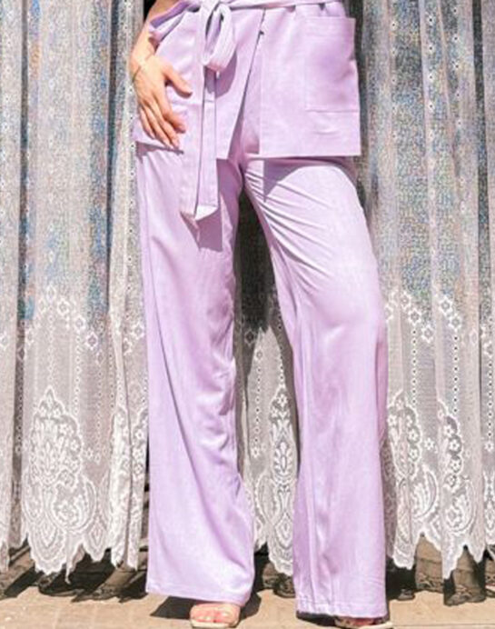 Lilac purple linen pants