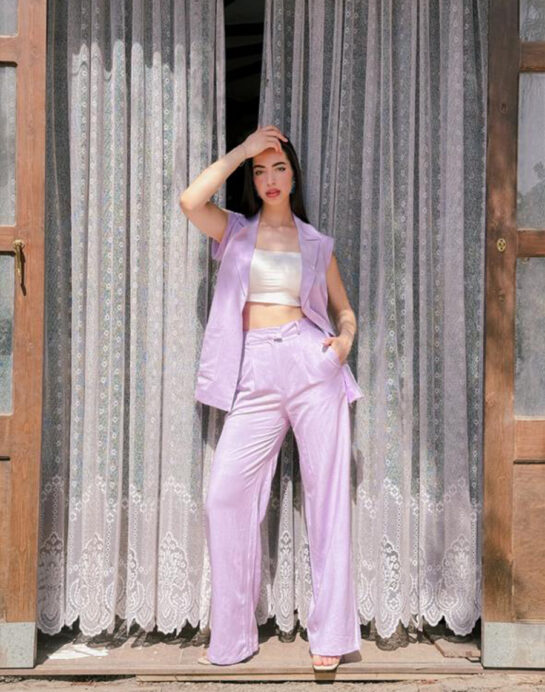 Lilac purple linen pants - Image 3