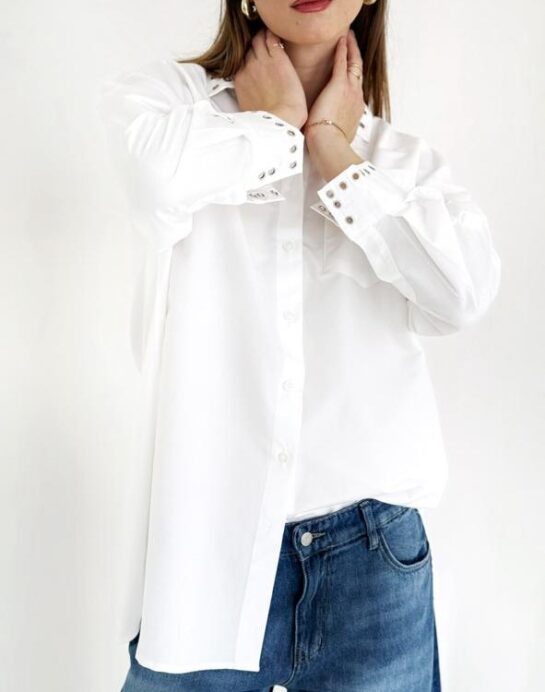 Massari white shirt with studs