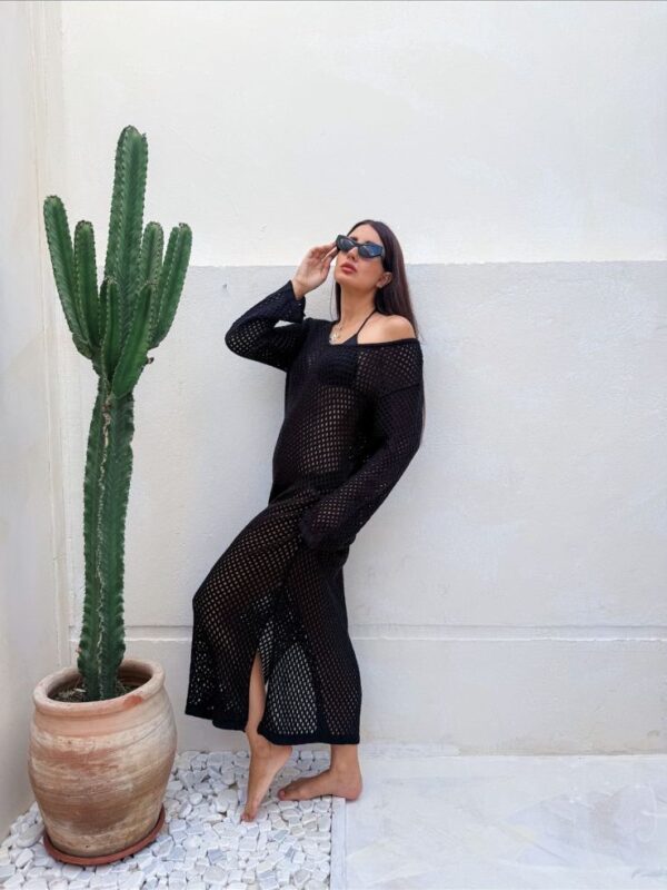 Knitted black dress