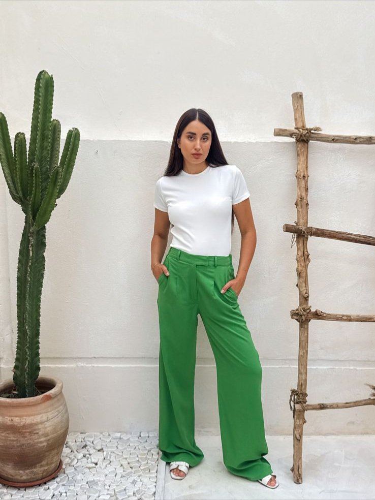 Linen Green pants - Image 2