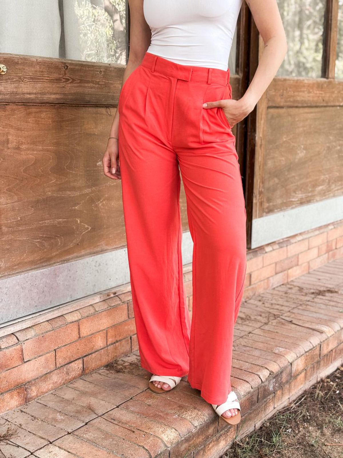 Linen Orange pants - Image 2