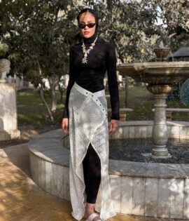 knit long beach white cover up