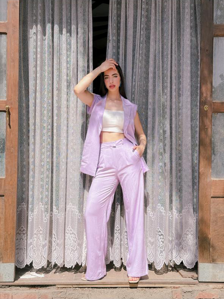 Lilac purple linen pants - Image 3