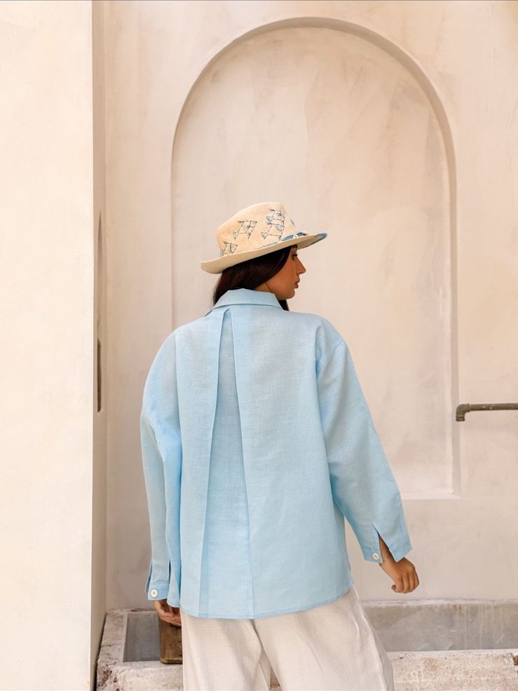 Light blue Linen Shirt - Image 3