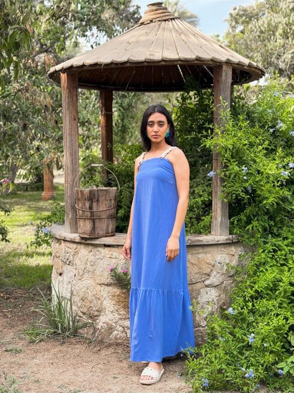Linen Blue Long Dress - Image 2