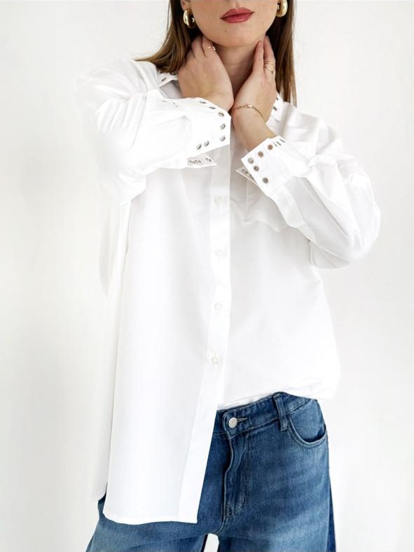 White shirt with studs