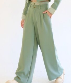 Matcha Trousers with Contrast waist