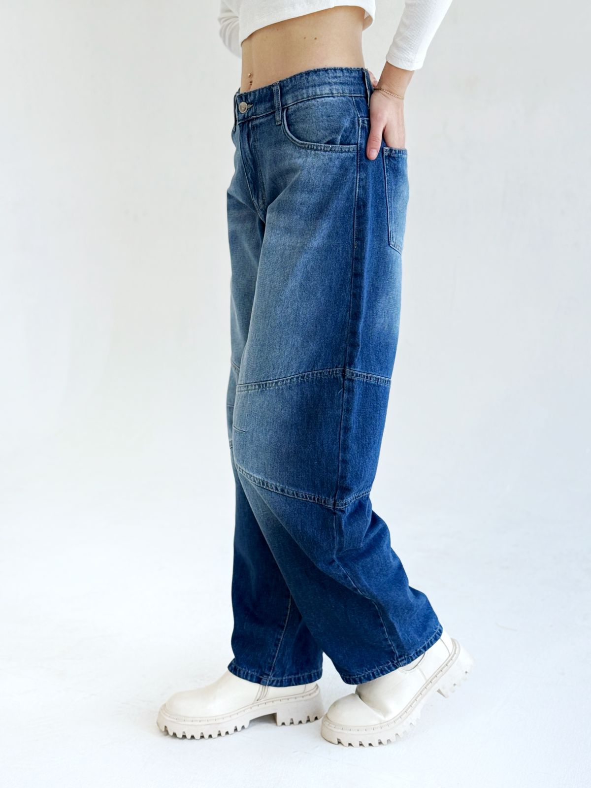 Navy Blue Balloon Jeans - Image 2