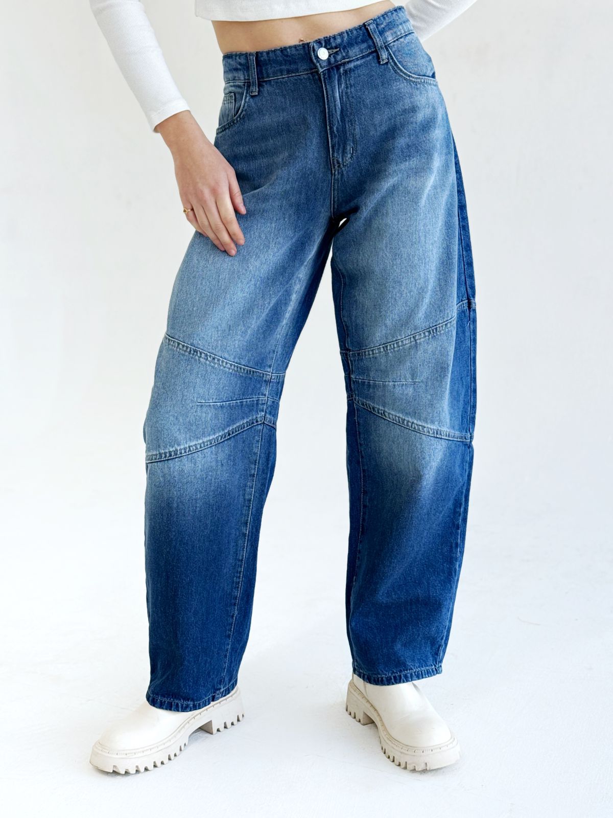 Navy Blue Balloon Jeans