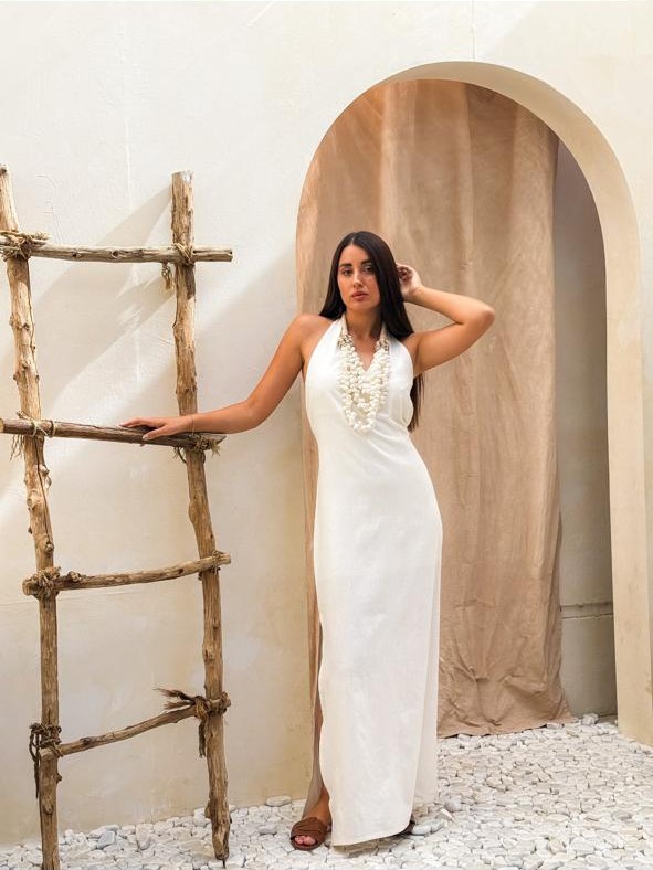 White linen dress
