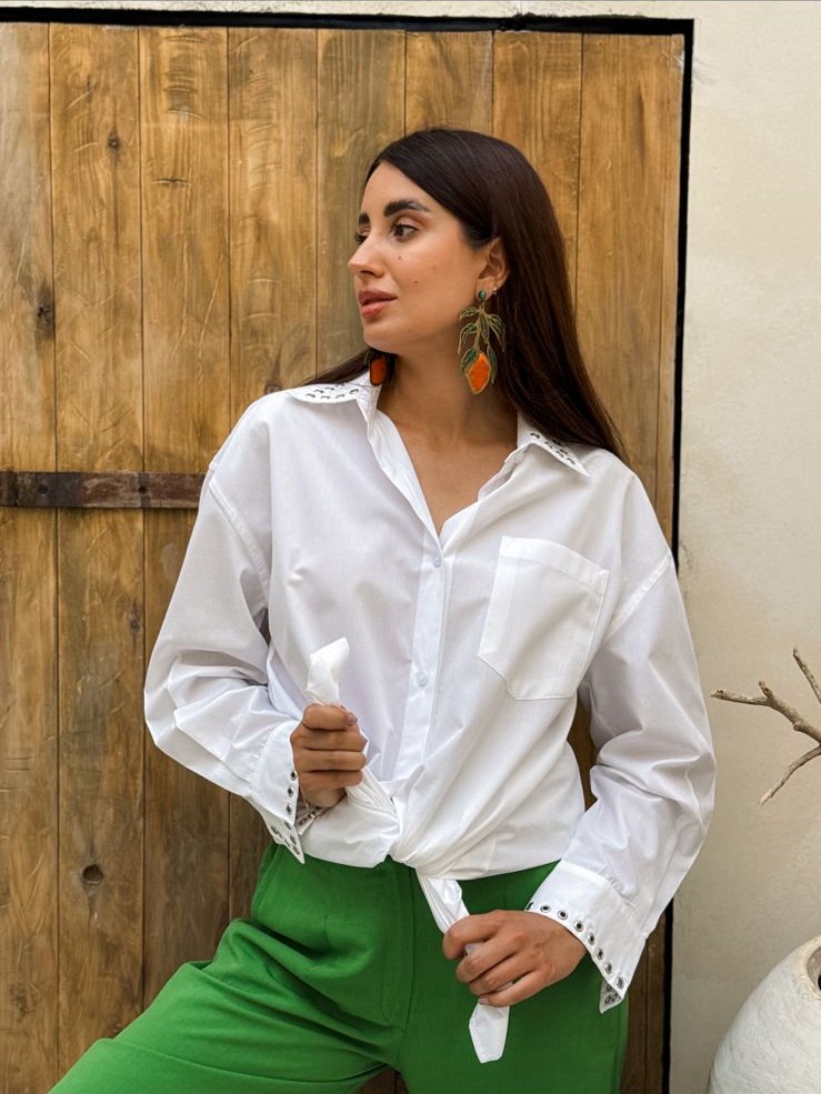 White shirt with studs - Image 4