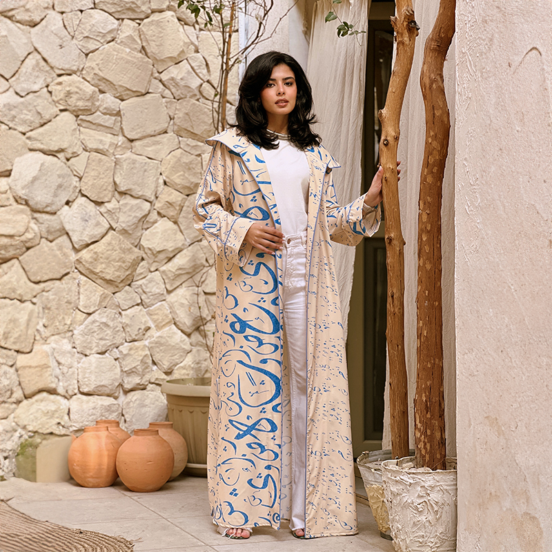 3ARIQA "Calligraphy print" Kaftan - Image 7