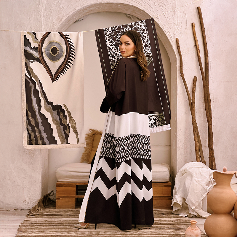 3ARIQA "Black and white" Kaftan - Image 5