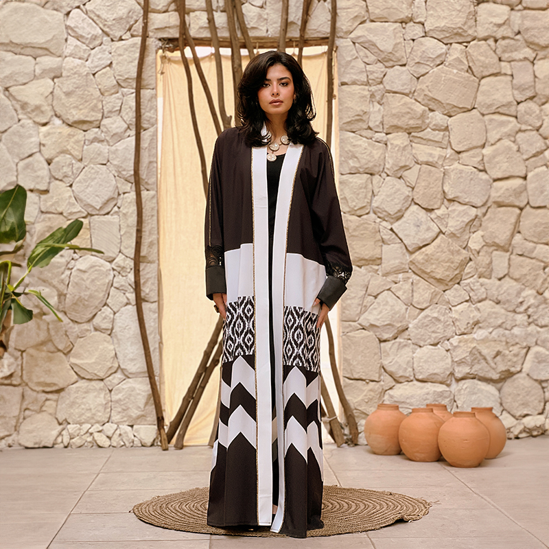 3ARIQA "Black and white" Kaftan - Image 4