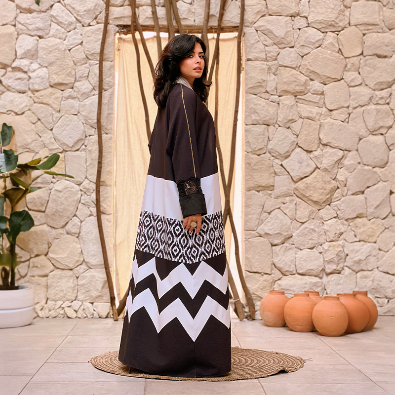 3ARIQA "Black and white" Kaftan - Image 3