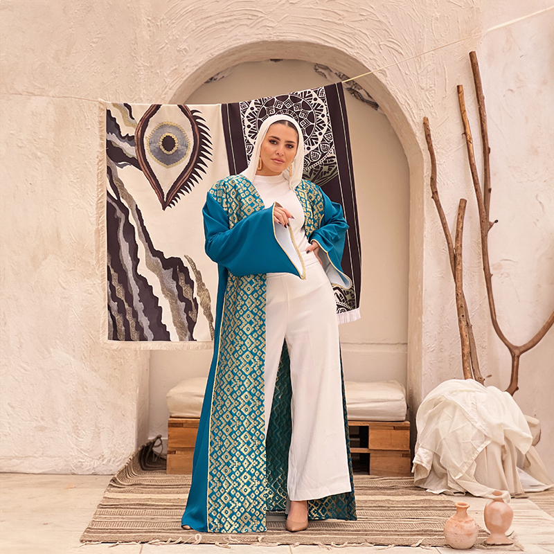 3ARIQA "Turquoise x Gold" Kaftan - Image 3