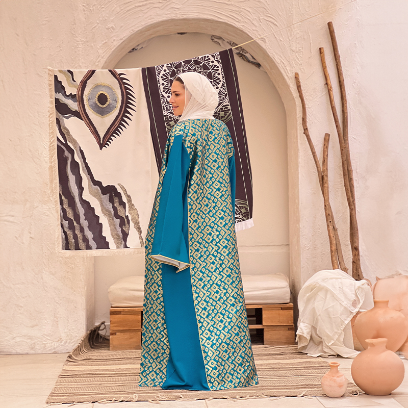 3ARIQA "Turquoise x Gold" Kaftan - Image 2
