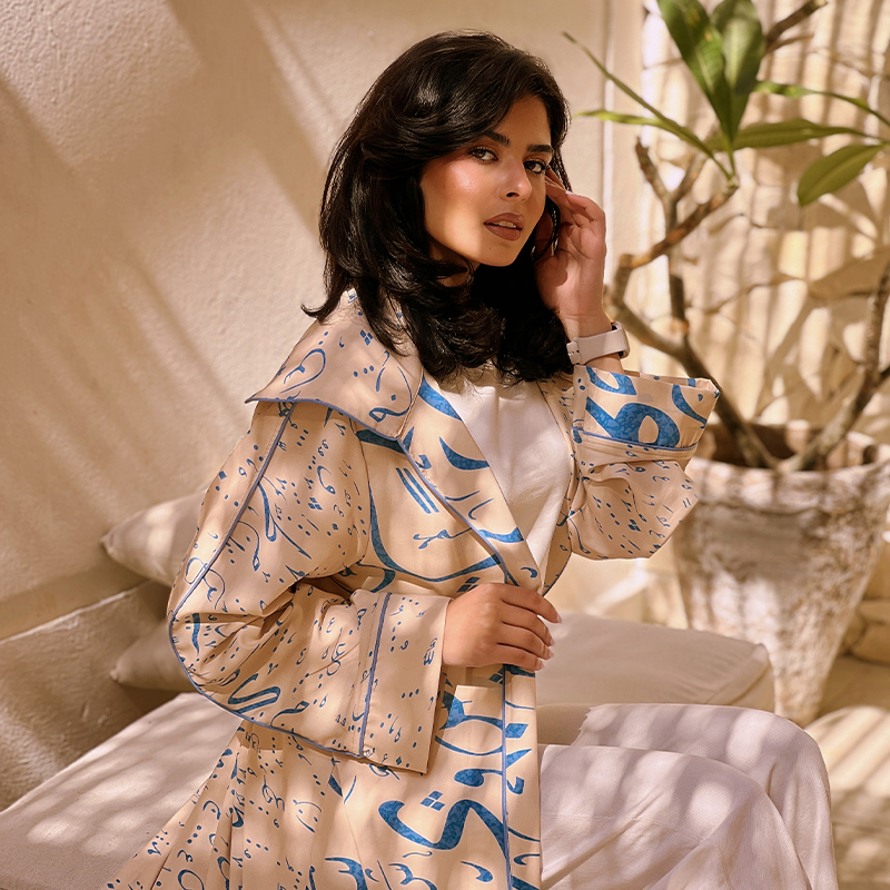 3ARIQA "Calligraphy print" Kaftan - Image 3