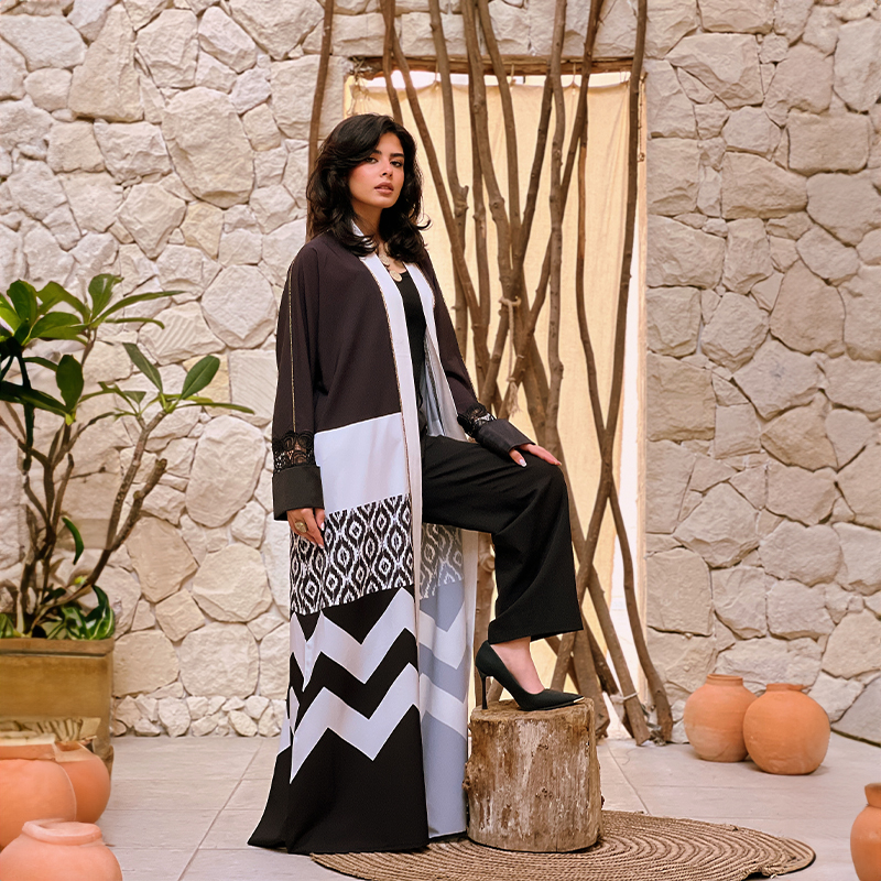 3ARIQA "Black and white" Kaftan - Image 2
