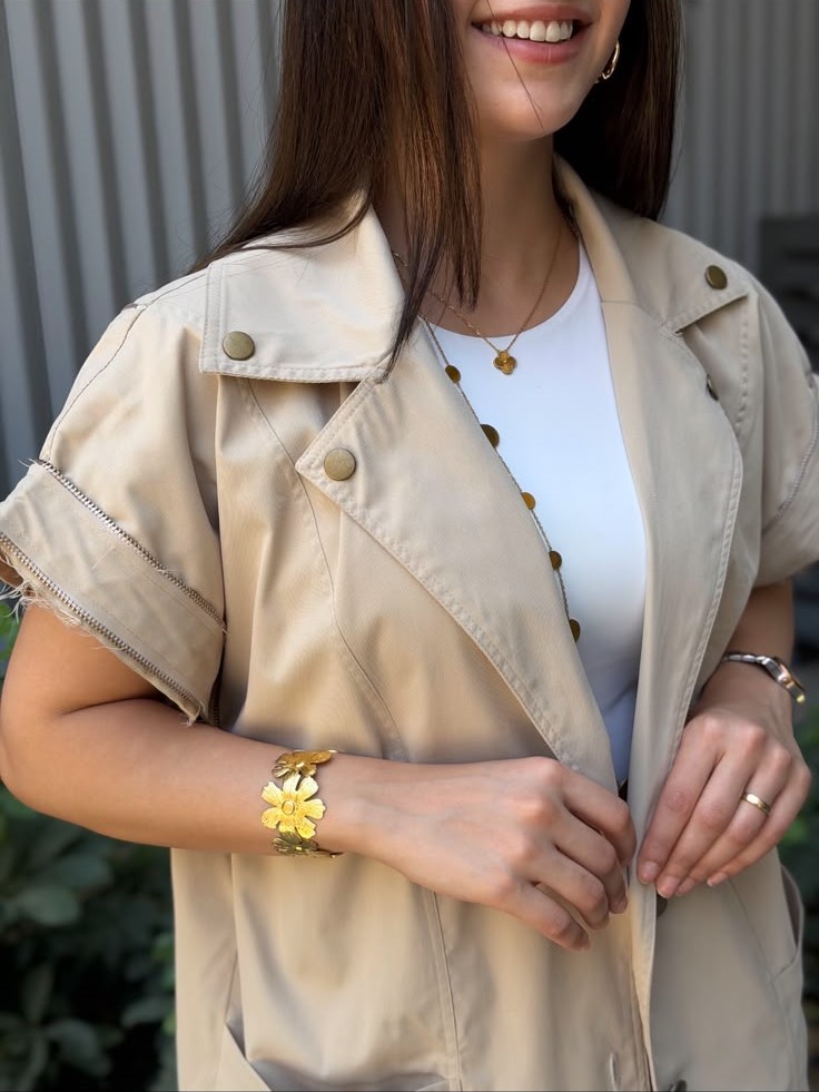Sand-Gold Gabardine Vest - Image 4