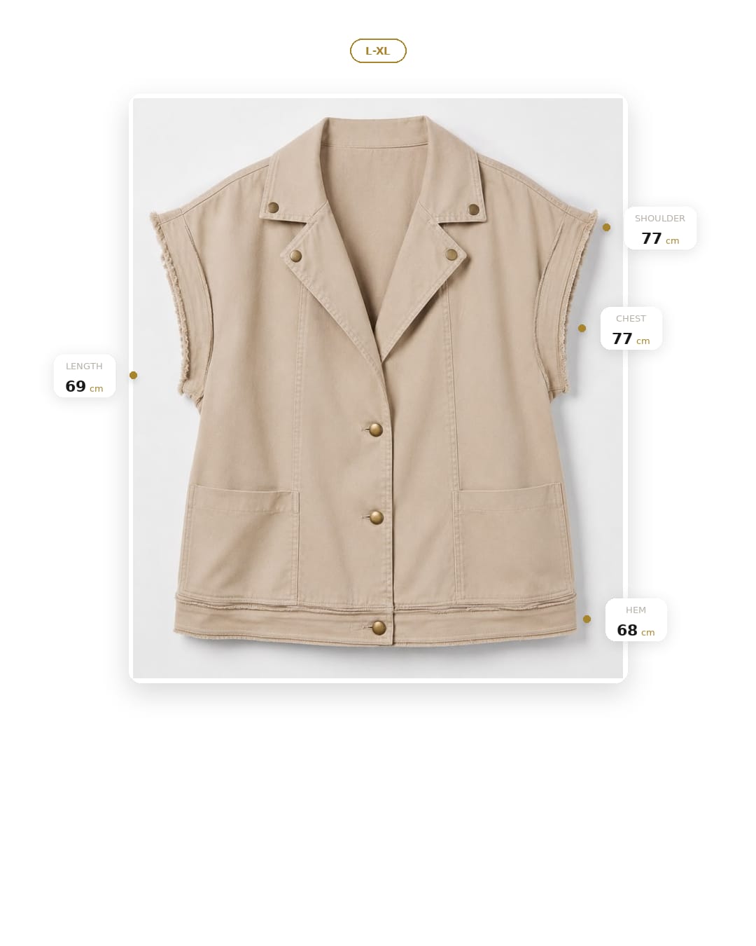 Sand-Gold Gabardine Vest - Image 10