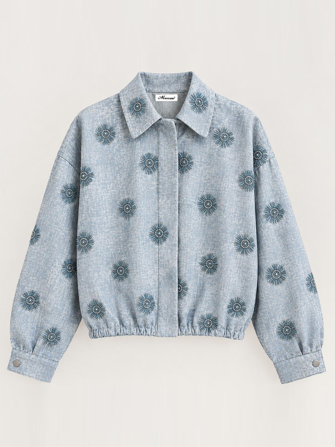 Denim Embroidered Jacket by Massari — new arrival