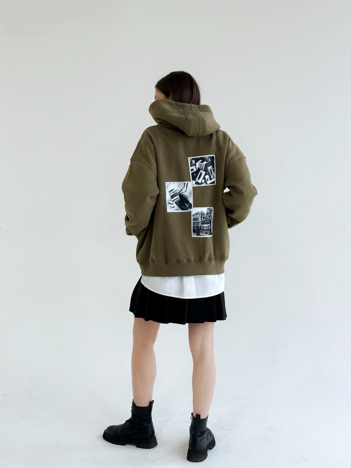 Microfilm Olive-Green hoodie by Massari — photo 2