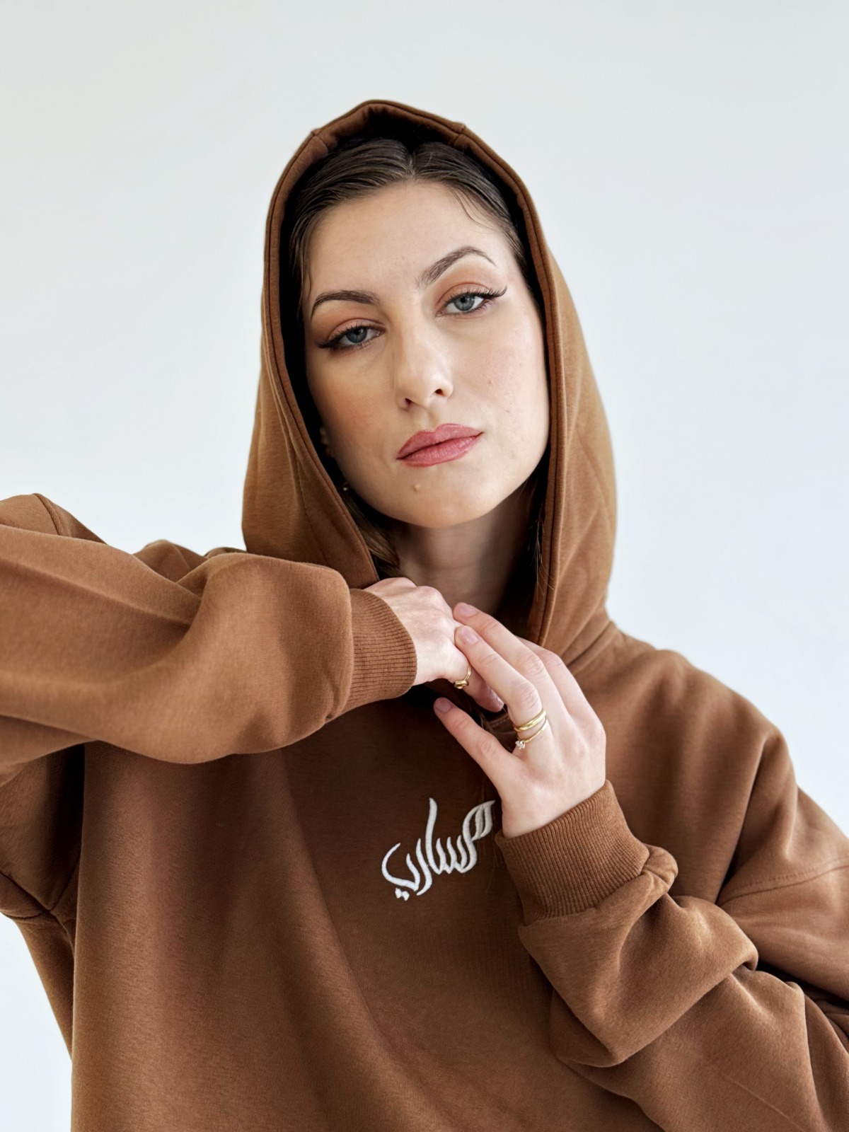 Microfilm Brown hoodie by Massari — photo 1