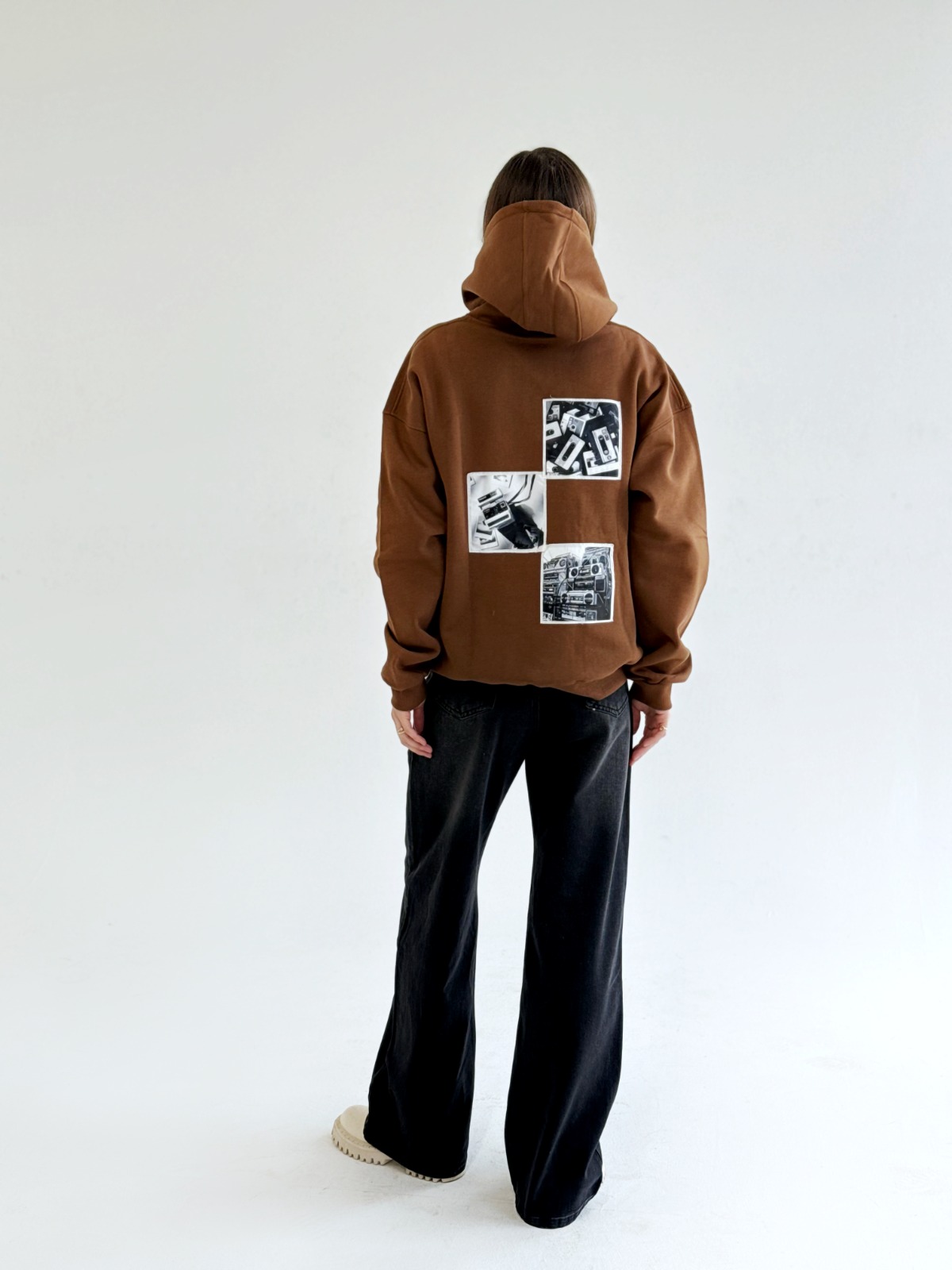 Microfilm Brown hoodie by Massari — photo 3