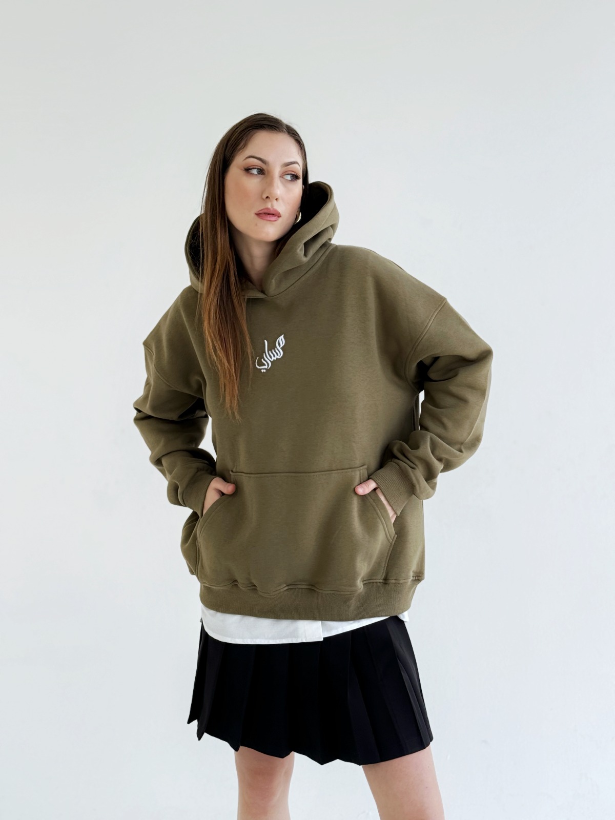 Microfilm Olive-Green hoodie by Massari — photo 1